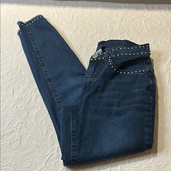 VENUS Dark Blue Studded Skinny Jeans - Picture 1 of 11